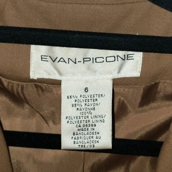 vintage evan picone blazer tan size 6 - Picture 2 of 4